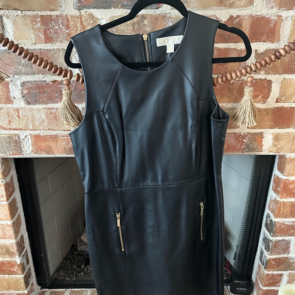 Elegant Black Leather Dress